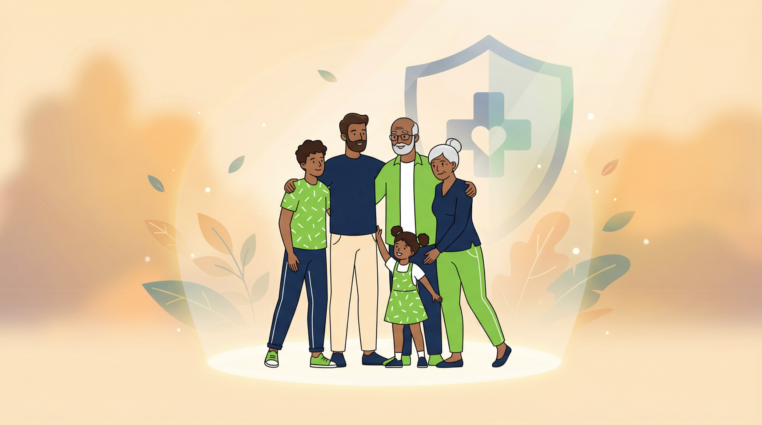 Family Protected by Critical Illness Insurance